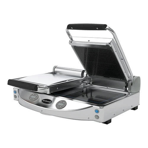 Steklokeramični kontaktni žar gladek/rebrast | SpidoCook Spidoglass | 2 coni | 3,000 W | Delovna površina 25 x 25 cm