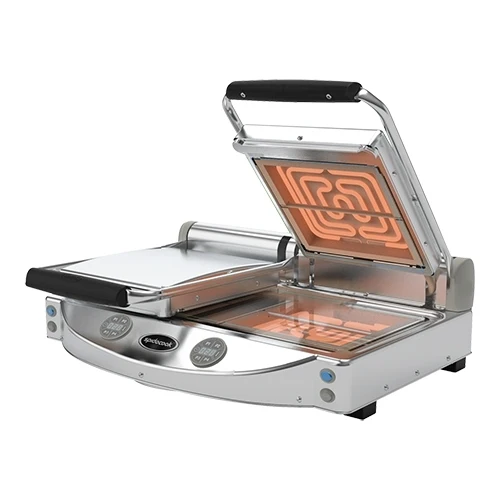 Kontaktni žar z gladkimi steklokeramičnimi ploščami | SpidoCook Spidoglass | 2 coni | 3000 W | 25 x 25 cm