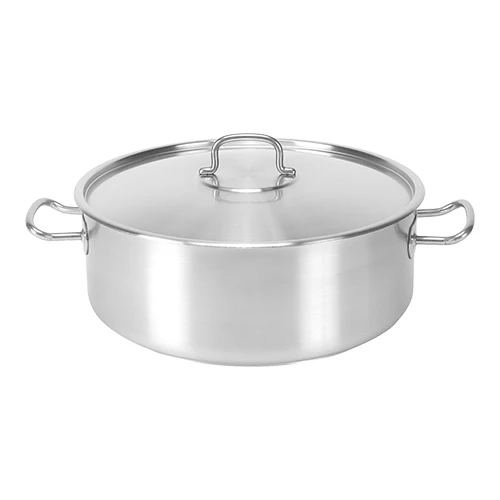 Nizek lonec s pokrovom | Pujadas Inox Pro | nerjavno jeklo 18/10 | Ø24 x V9,5 cm | 4,3 L