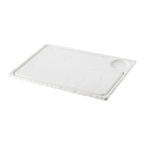 Pravokotni porcelanasti krožnik z videzom skrilavca | Revol | Bel | 33 x 24 x V1 cm