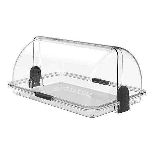 Prozorna bifejska vitrina z rolo pokrovom | Biesse | Polipropilen brez BPA | 38 x 26 x H17 cm
