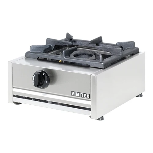 Plinski kuhalnik na propan z 1 gorilnikom | Vimitex | Namizna izvedba iz nerjavnega jekla | 7,000 W | Š38.5 x G40 x V20 cm