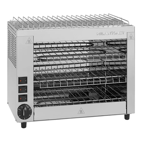 MilanToast 3-nivojski toaster žar s časovnikom in pladnjem za odcejanje | Nerjavno jeklo | 2700 W | 43 x 23 x V35 cm