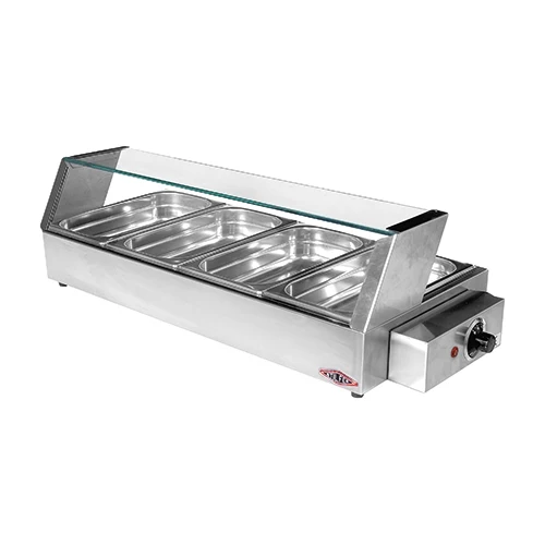 Stilfer ogrevana bain-marie vitrina | Varnostno steklo | 4 x 1/3 GN | 1200 W | 79.5 x 35.5 x V23 cm