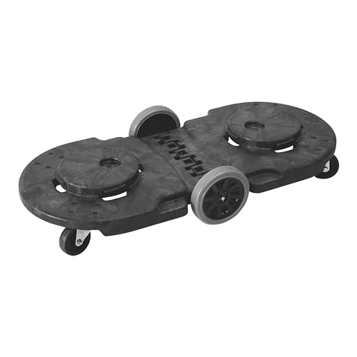 Tandem voziček za posode za živila | Trust | črn HDPE, 4 vrtljiva kolesa | 114.3 x 51.4 x V20.3 cm