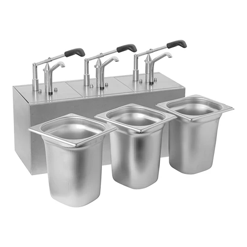 Dozirnik za omake iz nerjavnega jekla s 3 predelki | Hovicon | 3 x 3.1 L | 50 x 21.5 x V37 cm