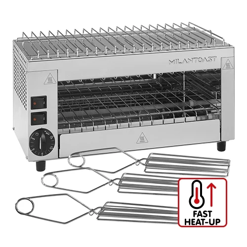 Toaster žar z 1 nivojem, s časovnikom in odcejalnim pladnjem | MilanToast | nerjavno jeklo | 1850 W | 43 x 23 x V23 cm