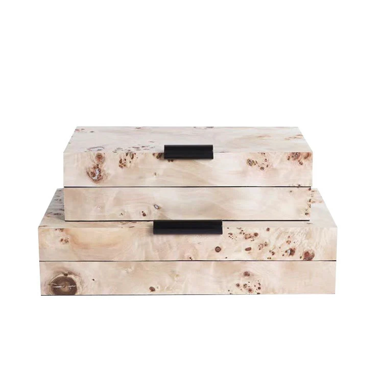 Dekorative Holz-Aufbewahrungsboxen-Set