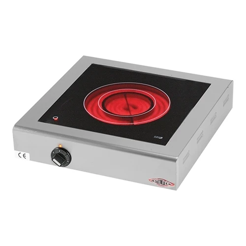 Stilfer keramični kuhalnik z 1 grelno cono | Namizna izvedba iz nerjavnega jekla | Grelna površina Ø21 cm | 2.100 W