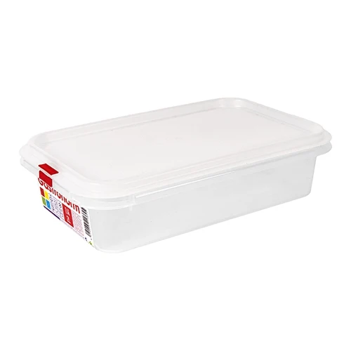 Great Plastic GN 1/4 posoda za shranjevanje živil z nepredušnim tesnilom | Prozoren PP | 2 L, H65 mm