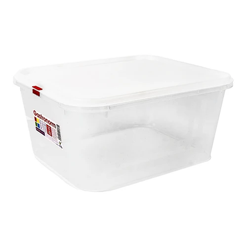 GN 1/2 prozorna polipropilenska posoda za živila z neprodušnim tesnilom | Great Plastic | 10 L, H150 mm