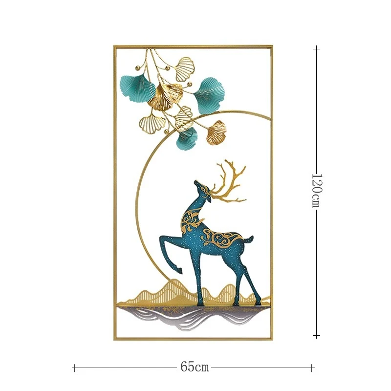Elegante Metallhirsch Wandkunst Skulptur Karnz