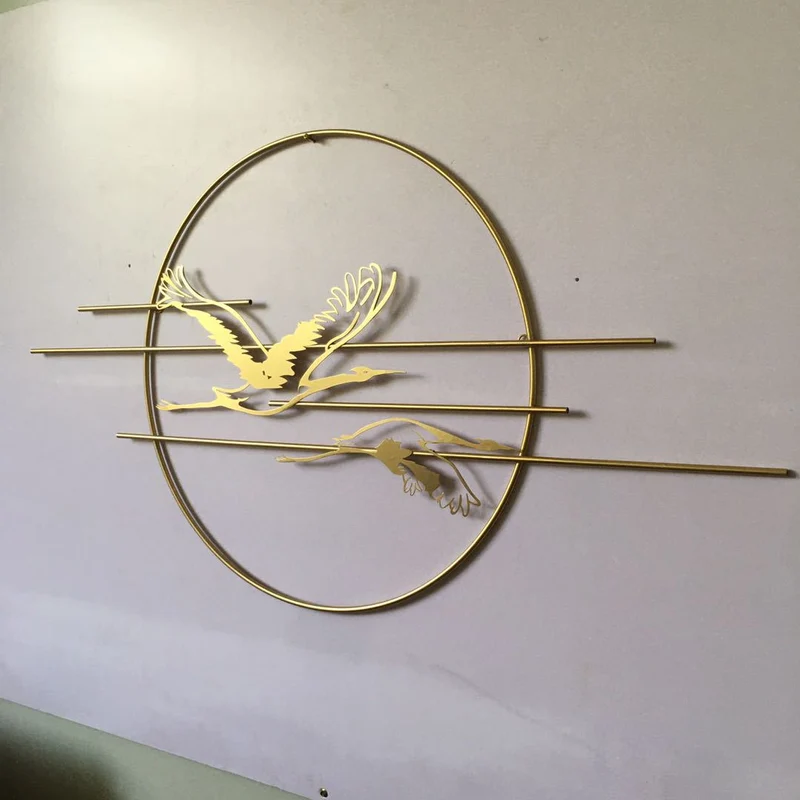 Elegante Metall Storch Wandkunst Karnz