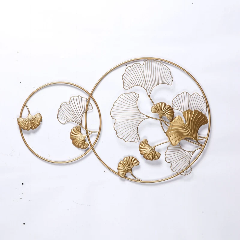 Elegante Ginkgo Blatt Wandkunst Skulptur Karnz