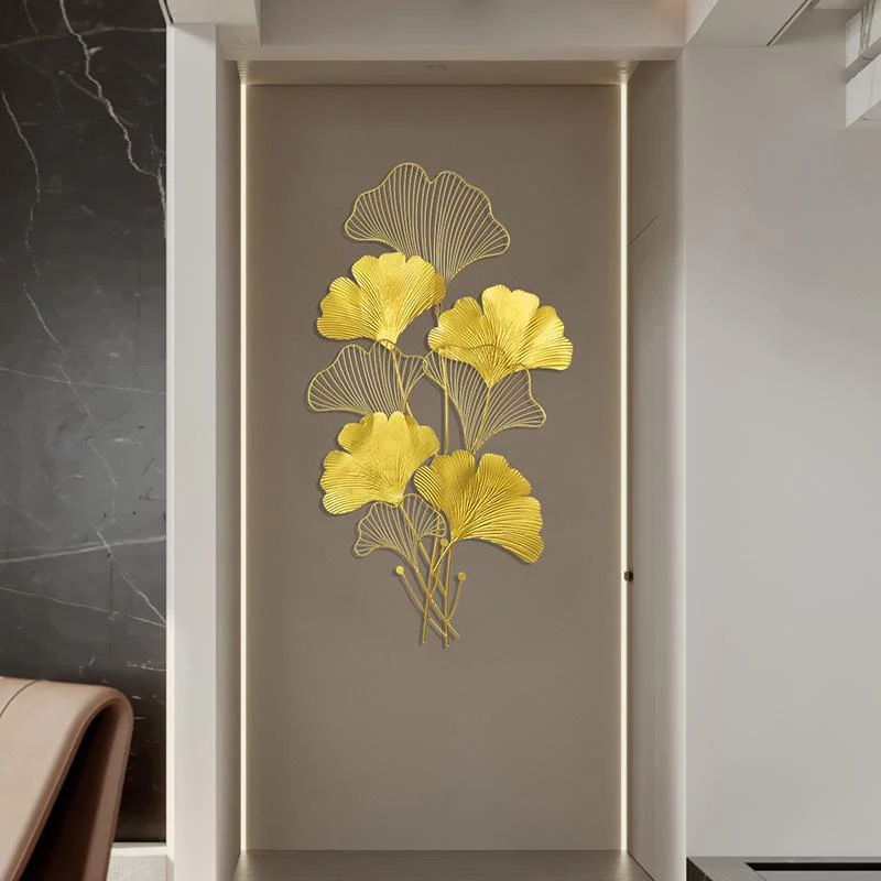 Elegante Ginkgo Blatt Wandkunst Skulptur Karnz 1789208481