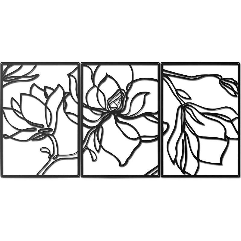 Elegante Florale Wandkunst Skulptur Set Karnz