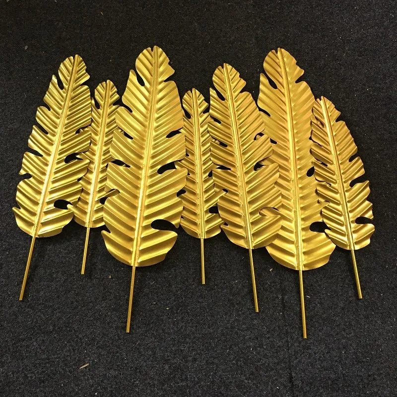 Dekoratives Metallic Blatt Wandkunst Set Karnz
