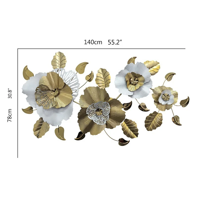 Dekorative Metallblumen Wandskulptur Karnz