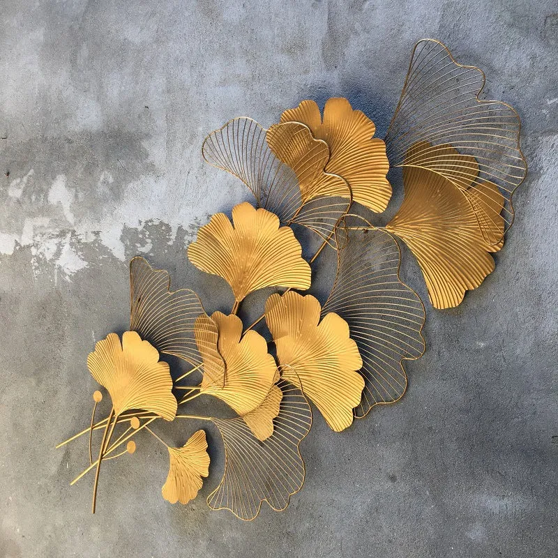 Zeitgenössische Ginkgo-Blatt-Wandskulptur Karnz