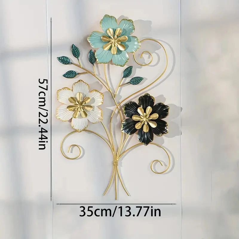3D Blumen Metall Wandkunst Karnz