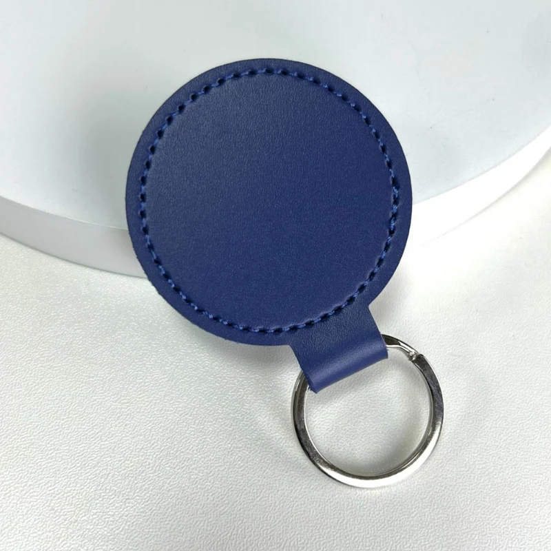 Premium Leder Runder Schlüsselanhänger Karnz