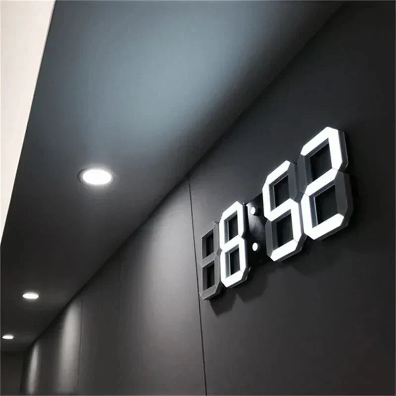 LumiSync 3D LED Wanduhr – Moderne Digitale Uhr mit Dimmbarer Beleuchtung