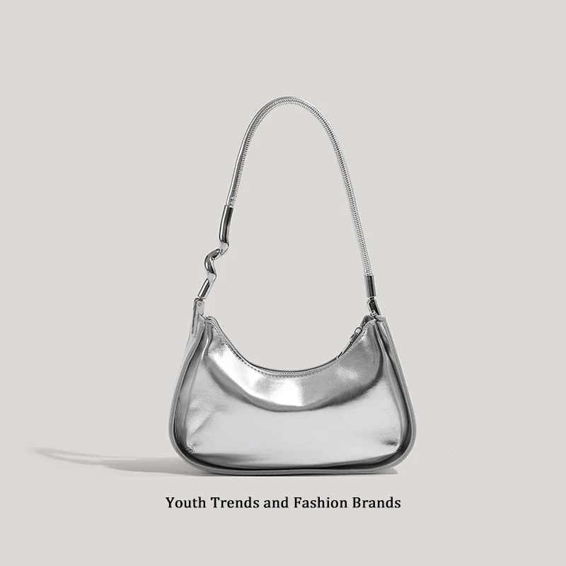 Schlanke Metallic Abend Schultertasche Karnz