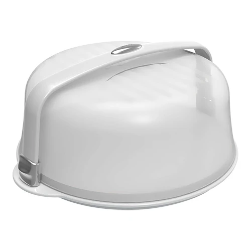 Pladenj za torto s pokrovom in varnostnimi zapirali | Biesse | Prozoren SAN | Ø37 x V16 cm