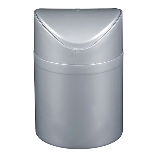 Namizni koš za odpadke z nihajnim pokrovom | Great Plastic | Siv polipropilen | 1.5 L | Ø12 x H16.5 cm