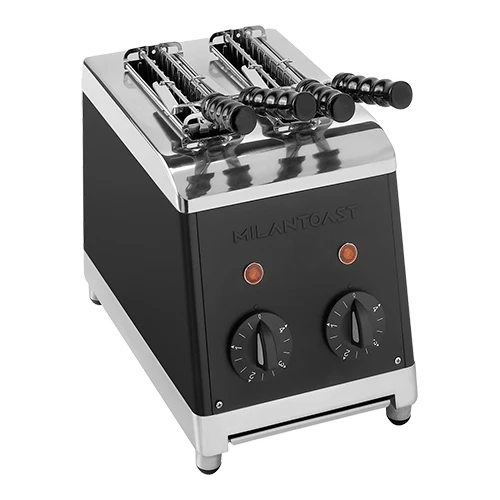 MilanToast opekač za sendviče z 2 kleščama | črno nerjavno jeklo | 1,370 W | 18 x 30 x H30 cm