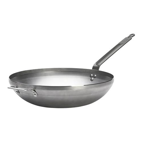 Vok z dodatnim ročajem Ø40 cm | de Buyer Mineral B | prešano jeklo | ravno dno
