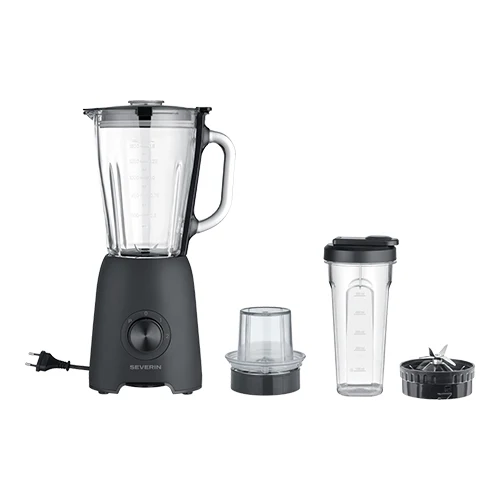 Severin blender mešalnik 1.5 L | Steklen vrč | 600 W | Vključen nastavek za smutije in mlinček za zelišča/začimbe