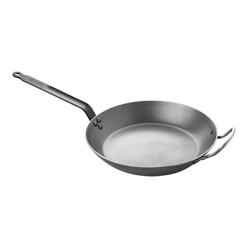 Ponev Lyonnaise iz ekstra težkega prešanega jekla z dodatnim ročajem Ø32 cm | de Buyer Carbone Plus