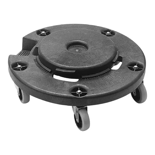 Podstavek s kolesi za posodo za živila | Trust | Črni HDPE | Nosilnost 113 kg | 4 vrtljiva kolesa | Š46,4 x V16,8 cm