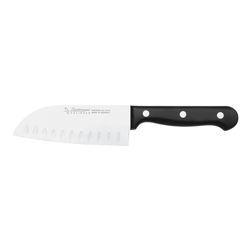 Santoku kuharski nož | Burgvogel Serie 4000 | Rezilo iz nerjavečega jekla z Granton robom | Rezilo 13 cm