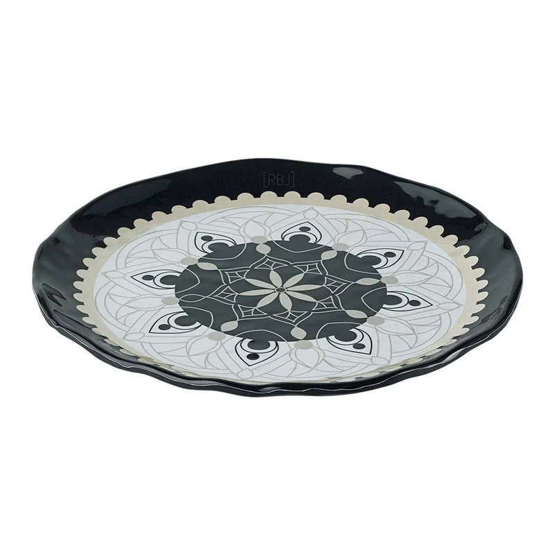 RBL Melamin Frühstücksteller Schwarz 22 cm Durchmesser spülmaschinengeeignet