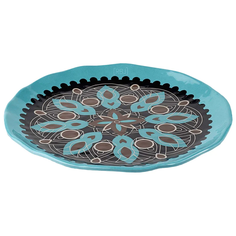 RBL Melamin Frühstücksteller Türkis 22 cm Durchmesser spülmaschinengeeignet