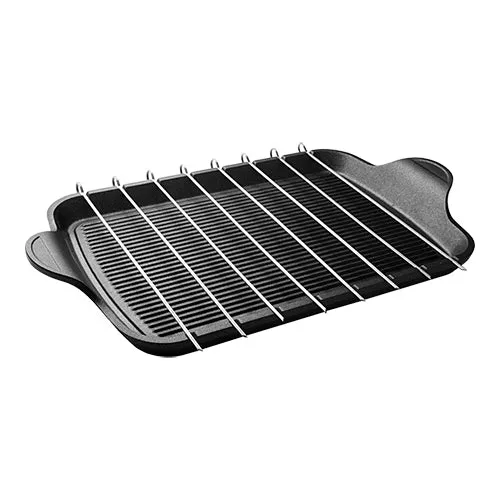 Neoprijemljiva žar plošča iz litega aluminija z ročajem | Risoli | 47 x 26 cm