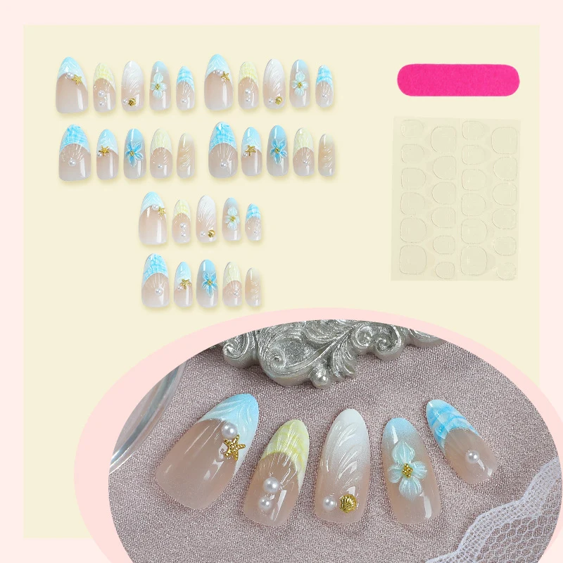 Kunstnagelset mit handgefertigten maritimen Motiven Karnz