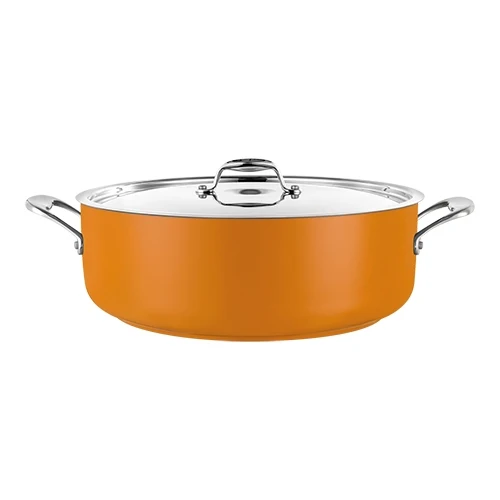 Nizek lonec iz nerjavnega jekla 18/10 s pokrovom | Pujadas Cool Line | 3,9 L | Ø24 x H9,5 cm