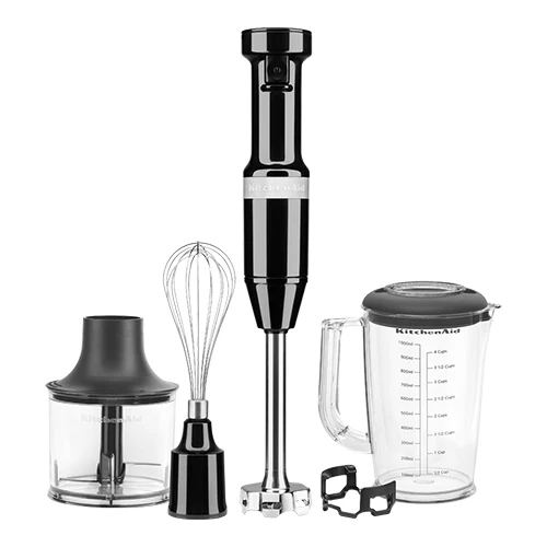KitchenAid kombinirani palični mešalnik z metlico | Črna | 20 cm mešalna noga | 180 W | 1 L mešalna posoda