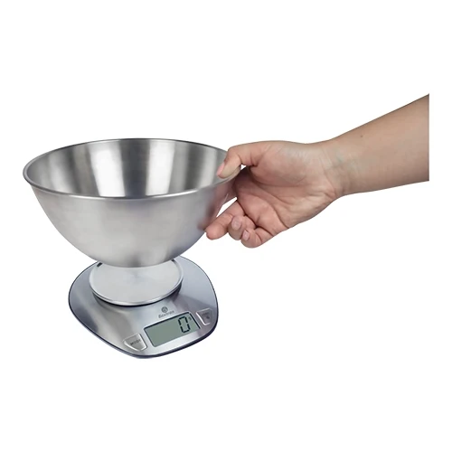 Kuhinjska tehtnica iz nerjavnega jekla 5 kg | Baxtran KS | S posodo | Delitev 1 g