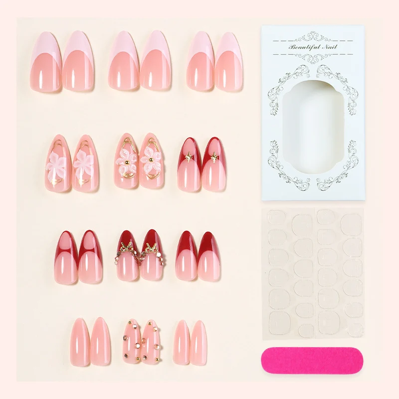 Kunstnagelset mit floralen und glamourösen Akzenten Karnz 1789119024