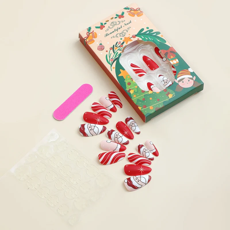 Kunstnagelset mit festlichem Weihnachtsmotiv Karnz