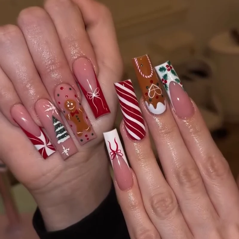 Kunstnagelset mit festlichem Weihnachtsdesign Karnz 1789118905