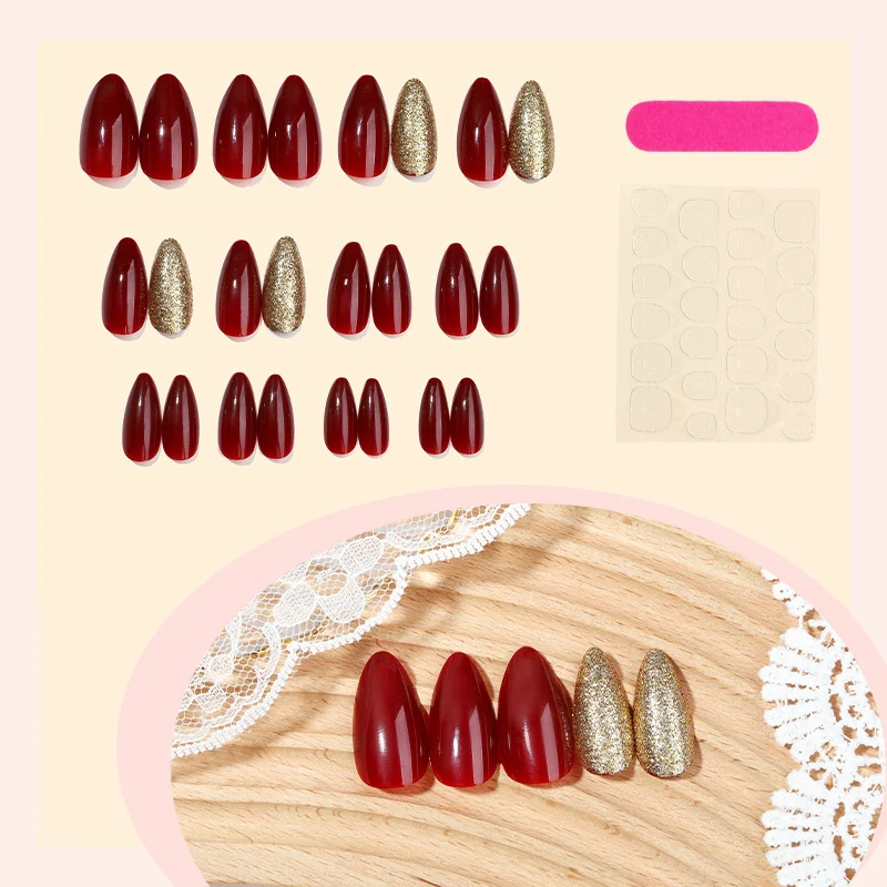 Kunstnagelset mit extravagantem Glitzer- und Klassiker-Design Karnz