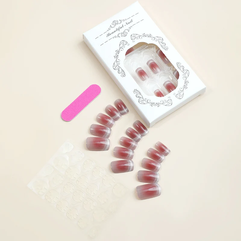 Kunstnagelset mit elegantem Ombre-Effekt und Pflegezubehör Karnz