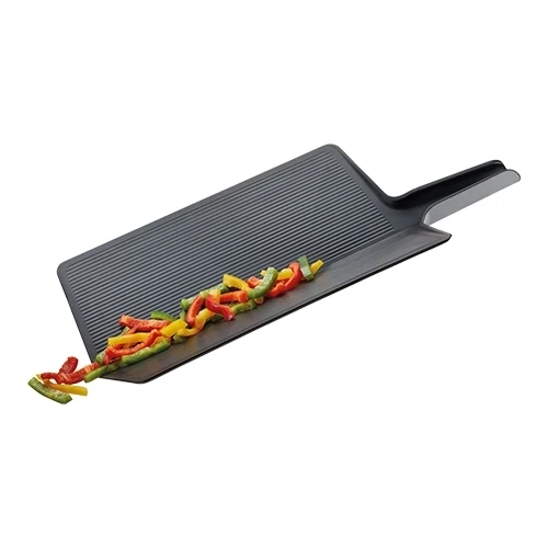 Črna zložljiva rezalna deska s protidrsnimi rebri | GEFU | Plastika | 47 x 26 cm