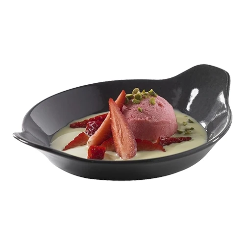 Okrogla porcelanska posoda za jajca | Revol | Črna | Ø18 cm