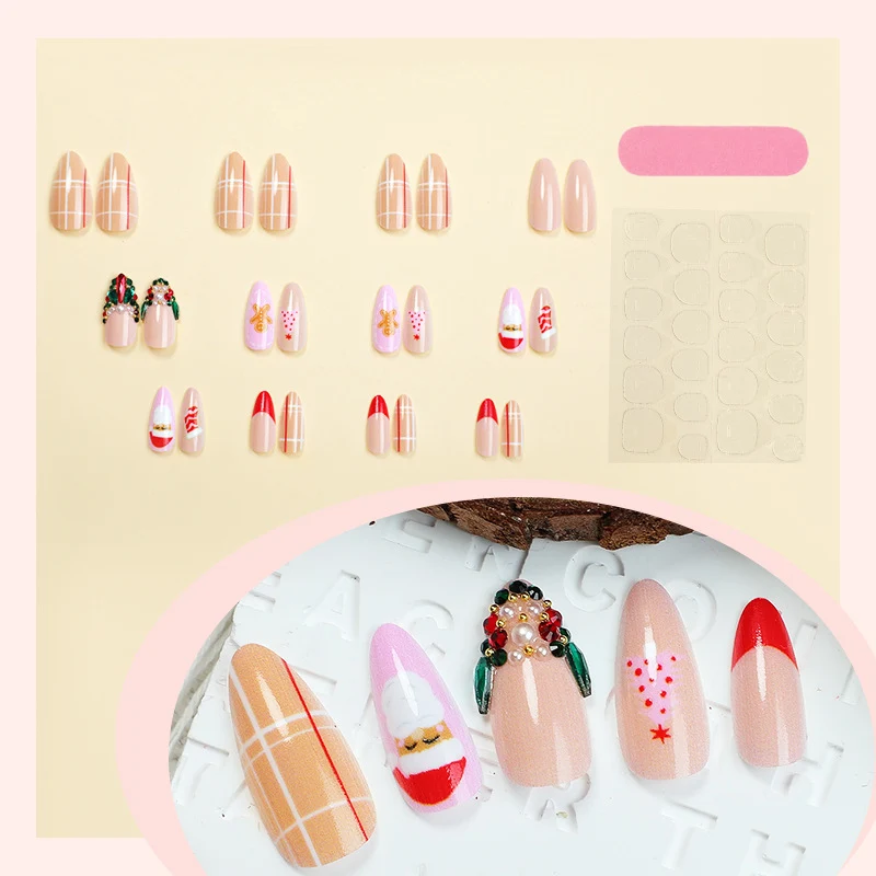 Kreatives Weihnachtskunstnagelset mit festlichen Motiven Karnz